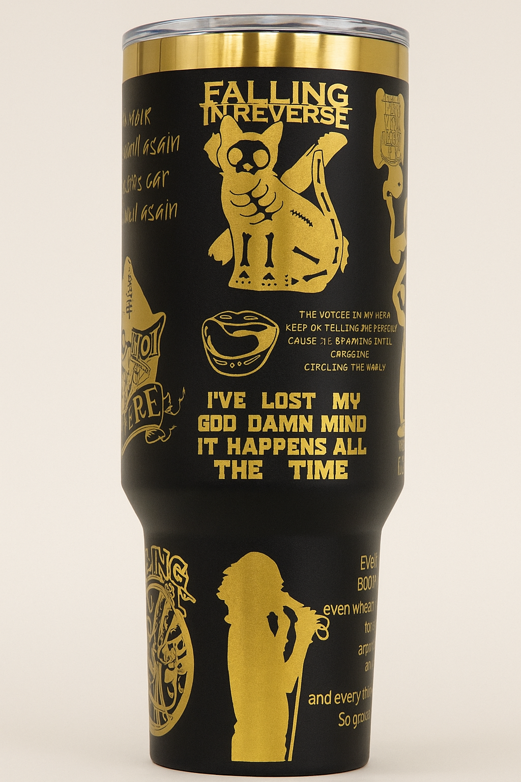 40oz Stainless Steel Tumbler – Laser Engraved Falling In Reverse Design