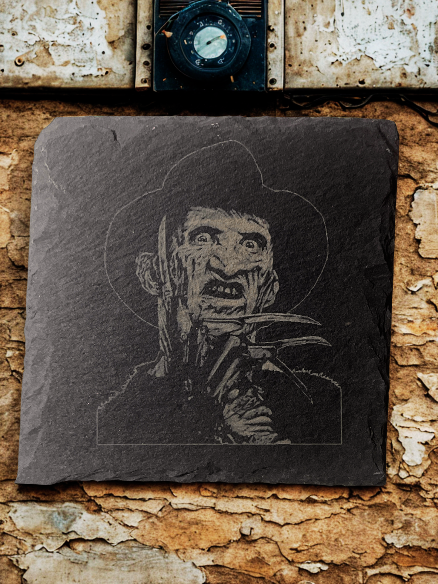 Midnight Terrors: Slate Coaster Set of 4 with Wooden Stands