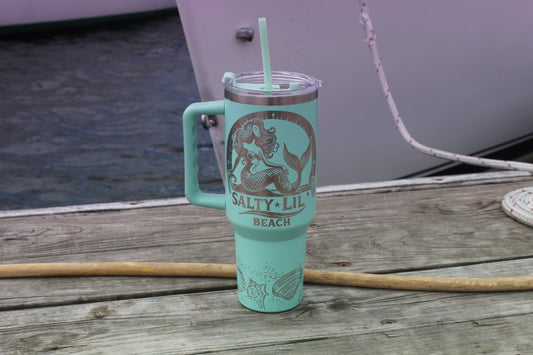 Salty Lil Beach – 40oz Teal Stainless Steel Tumbler