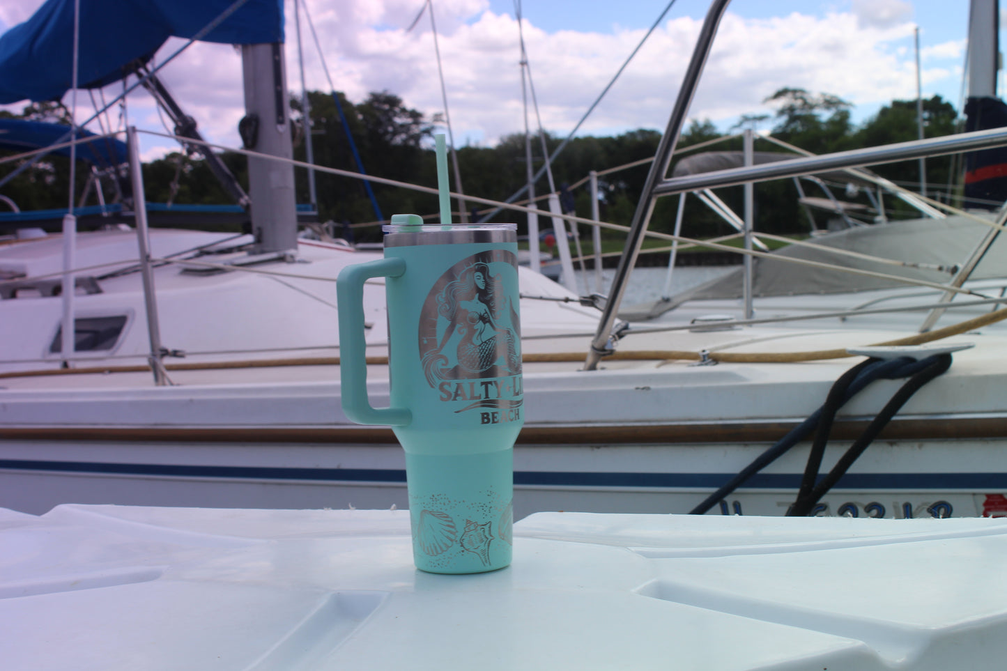 Salty Lil Beach – 40oz Teal Stainless Steel Tumbler