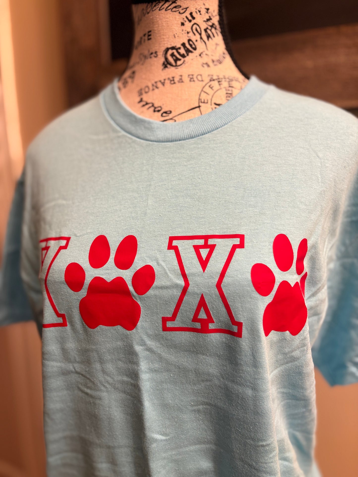 Paws & Love: Dog Lover's Emblem Blue Tee