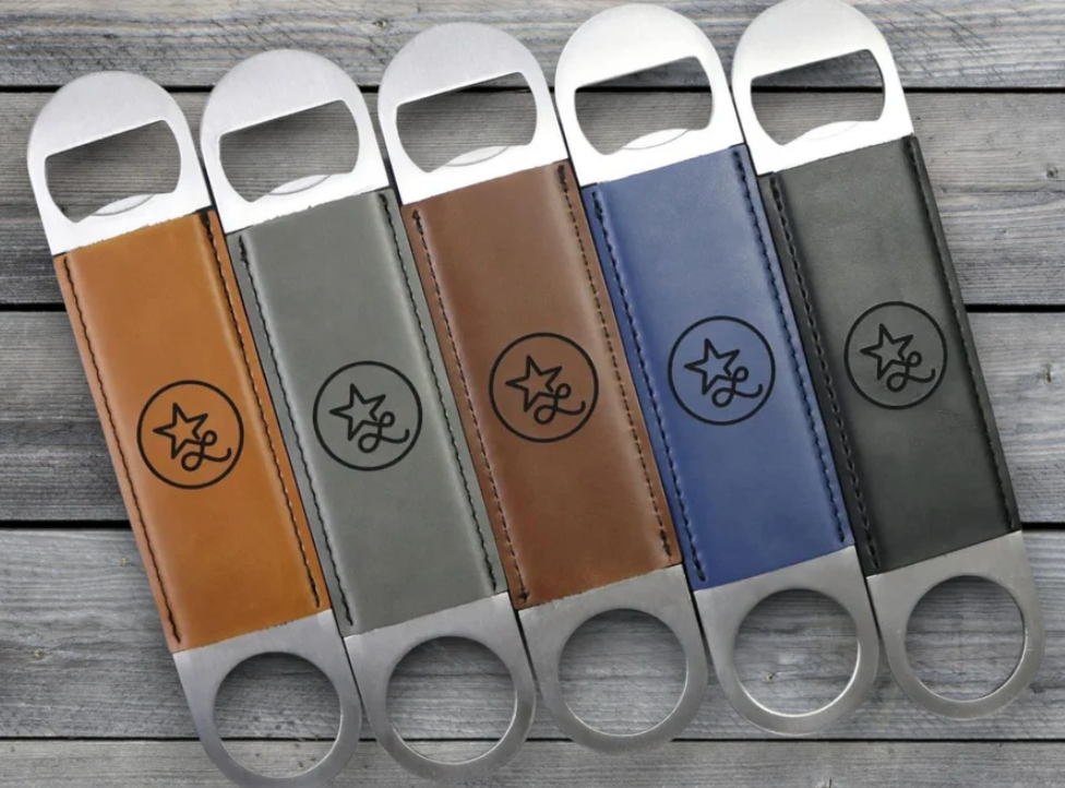 Customized Leather Wrapped Bottle Opener - Perfect for Corporate Gifting