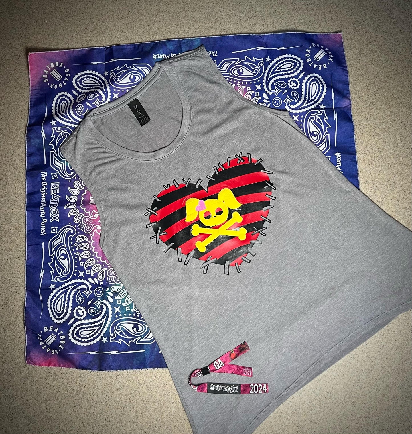 Y2K Scene Fashion | Emo Heart & Skulls Tee | Unique Gothic SVG for Edgy Fashion | Perfect Gift for Her