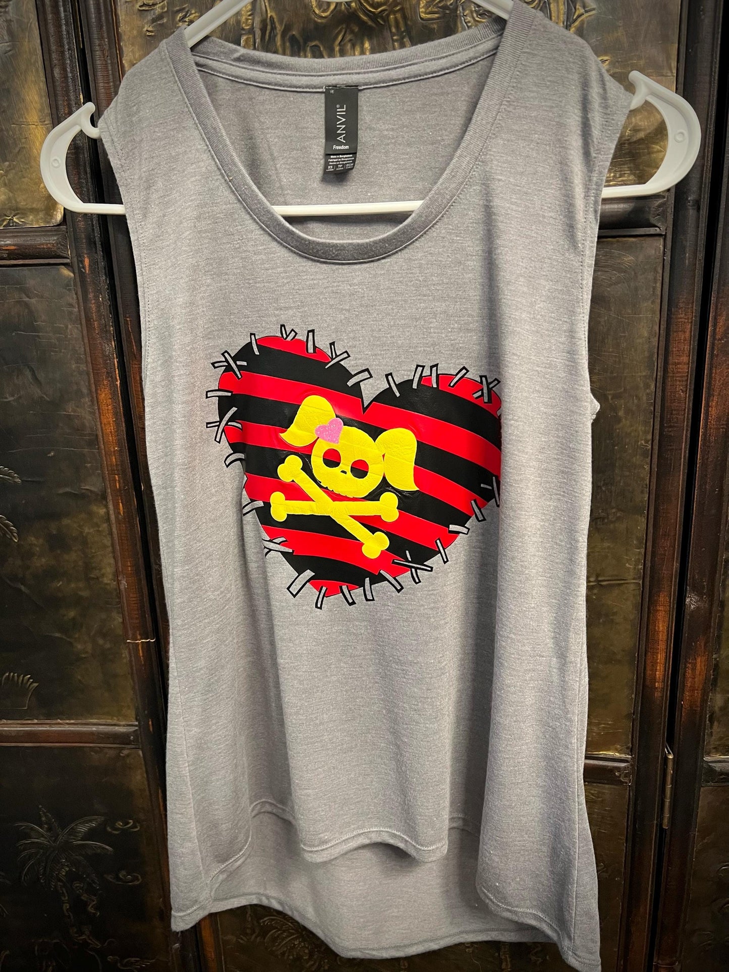 Y2K Scene Fashion | Emo Heart & Skulls Tee | Unique Gothic SVG for Edgy Fashion | Perfect Gift for Her