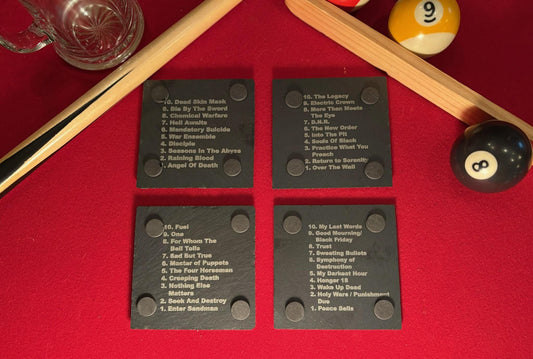 Custom Engraved Slate Coaster - Personalized Natural Stone Drink Coasters for Weddings, Home Bar Decor & Gifts