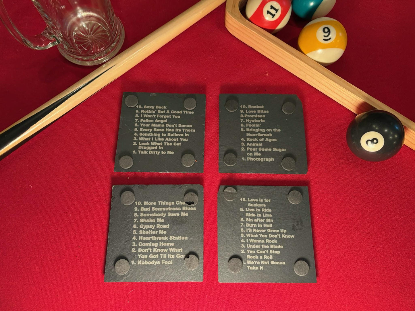 Custom Engraved Slate Coaster - Personalized Natural Stone Drink Coasters for Weddings, Home Bar Decor & Gifts