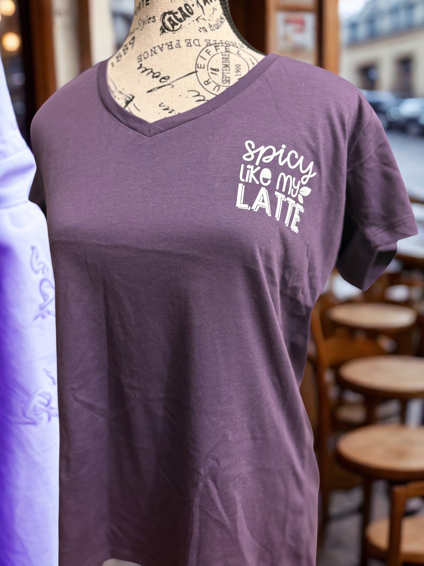 Brew-tifully Bold: Purple Tee with Sassy Skeleton & Coffee Design