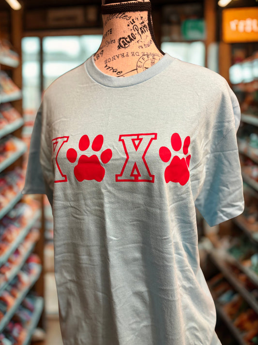 Paws & Love: Dog Lover's Emblem Blue Tee