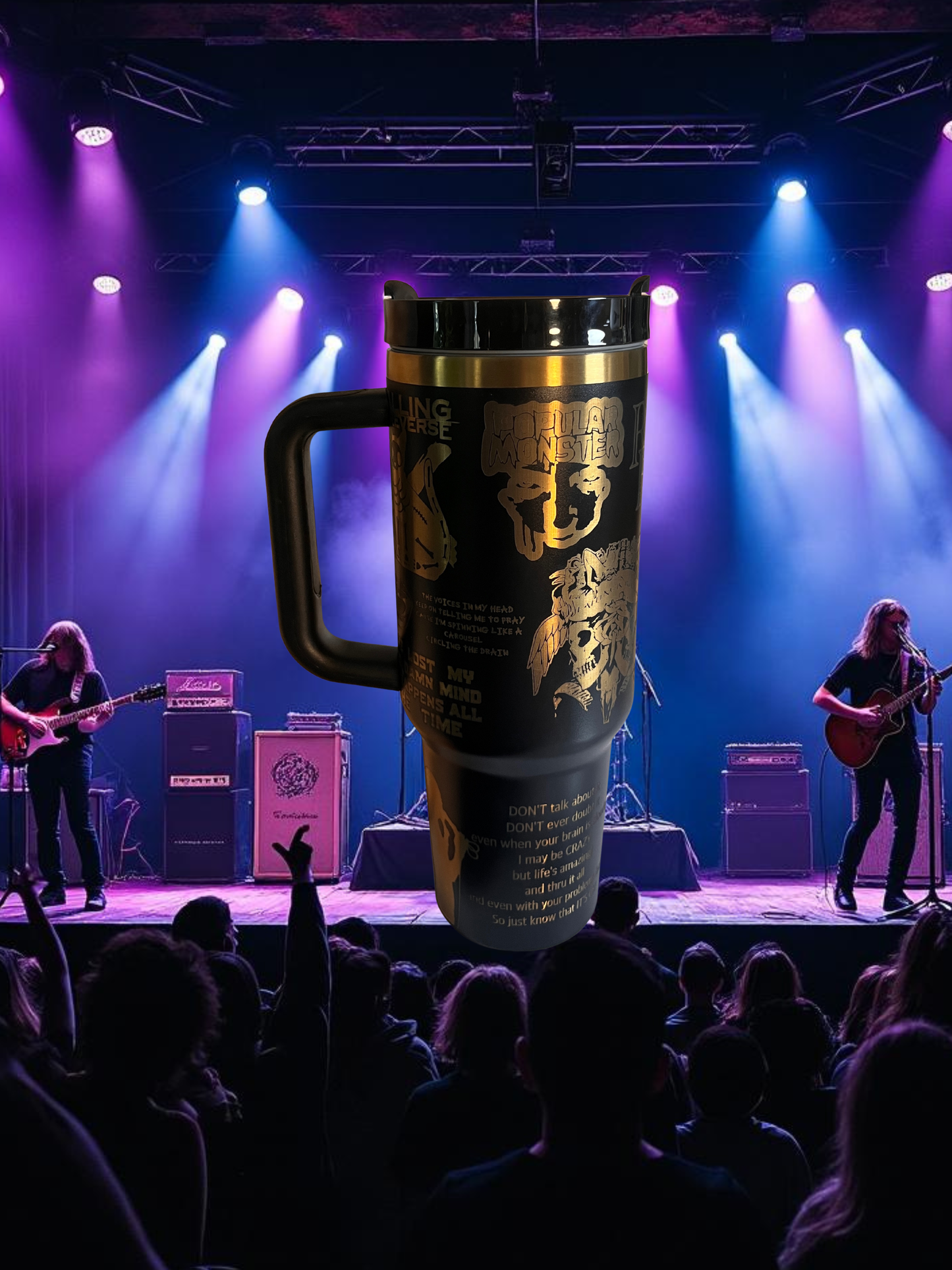 40oz Stainless Steel Tumbler – Laser Engraved Falling In Reverse Design
