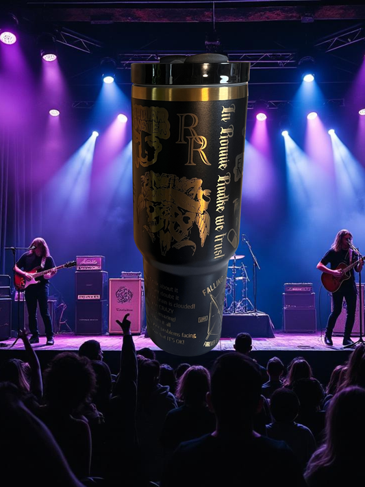40oz Stainless Steel Tumbler – Laser Engraved Falling In Reverse Design