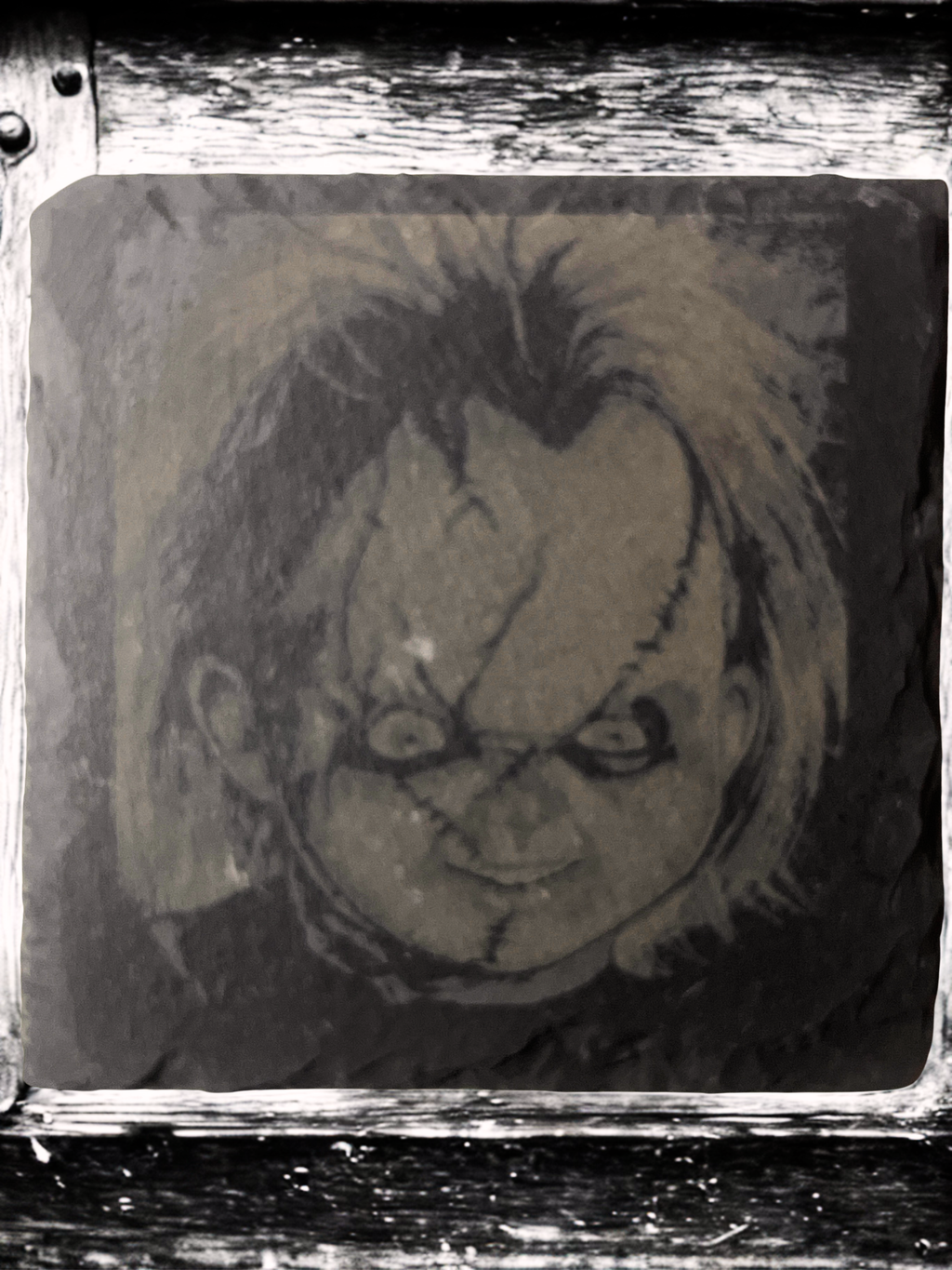 Midnight Terrors: Slate Coaster Set of 4 with Wooden Stands