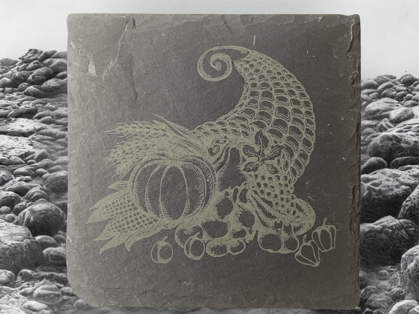 🍂 Thanksgiving Slate Coaster Set: Celebrate in Style! 🦃