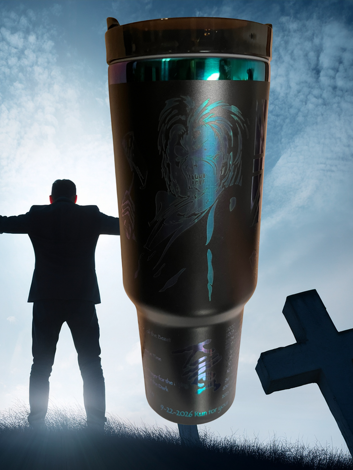 40 oz Stainless Steel Tumbler — “Run For Your Life” World Tour