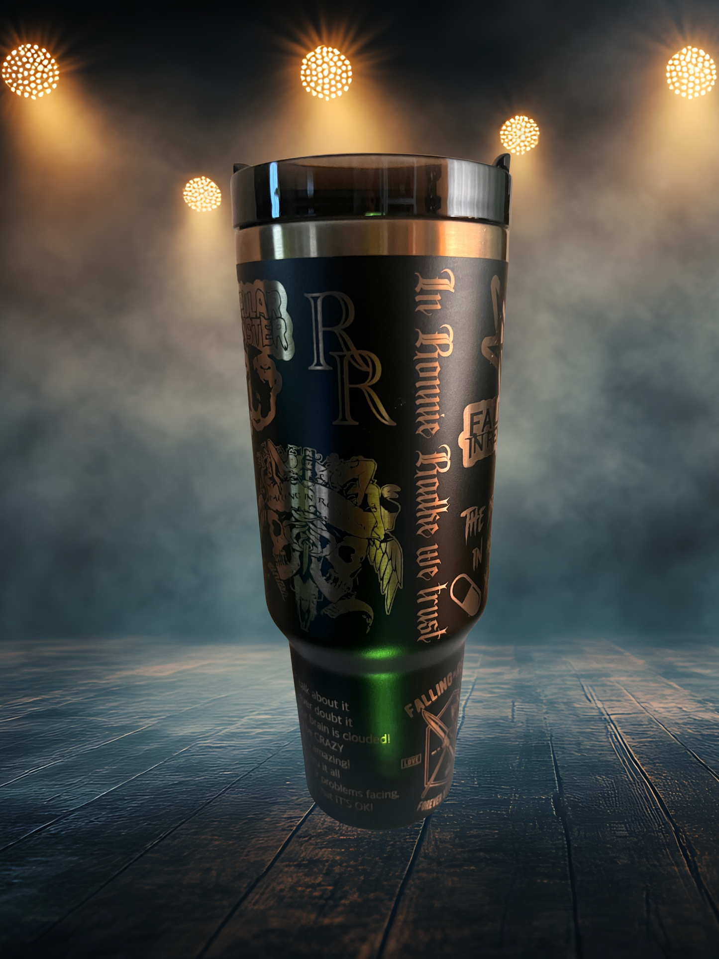 40oz Stainless Steel Tumbler – Laser Engraved Falling In Reverse Design