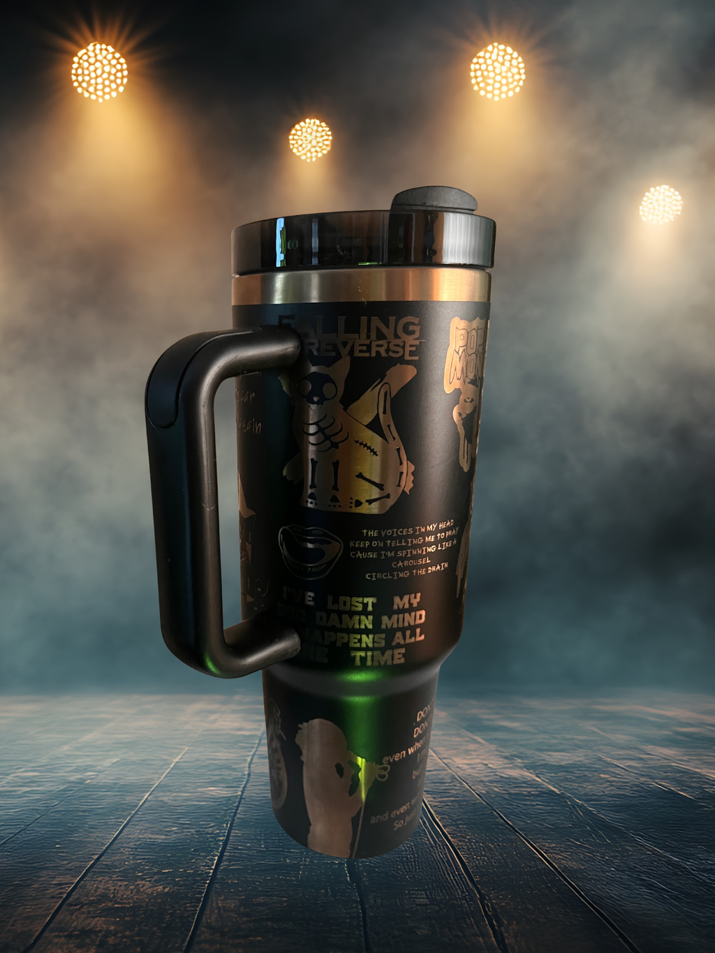 40oz Stainless Steel Tumbler – Laser Engraved Falling In Reverse Design