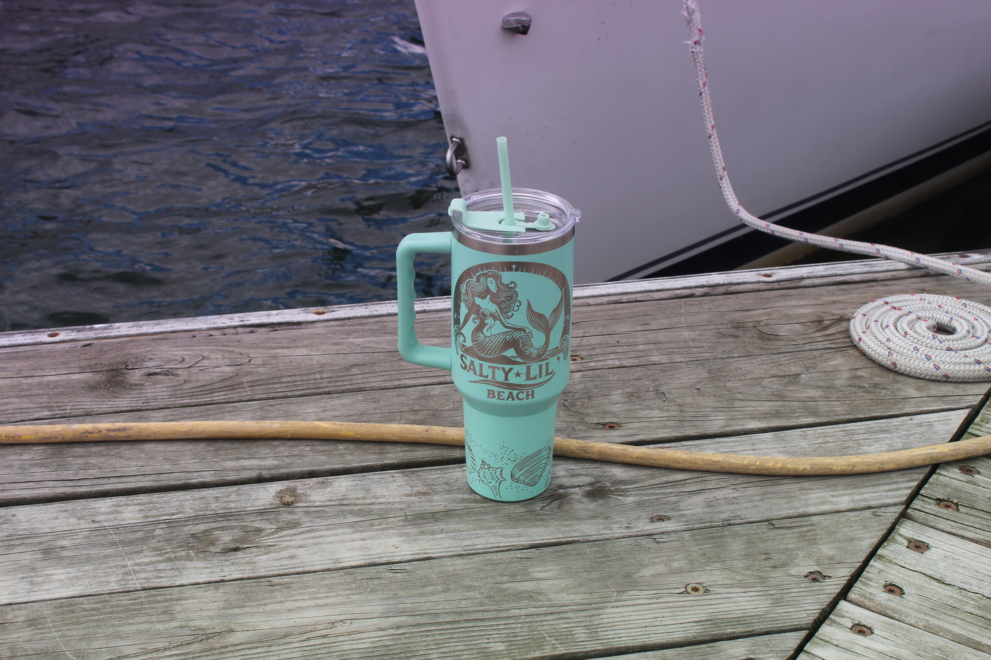 Salty Lil Beach – 40oz Teal Stainless Steel Tumbler