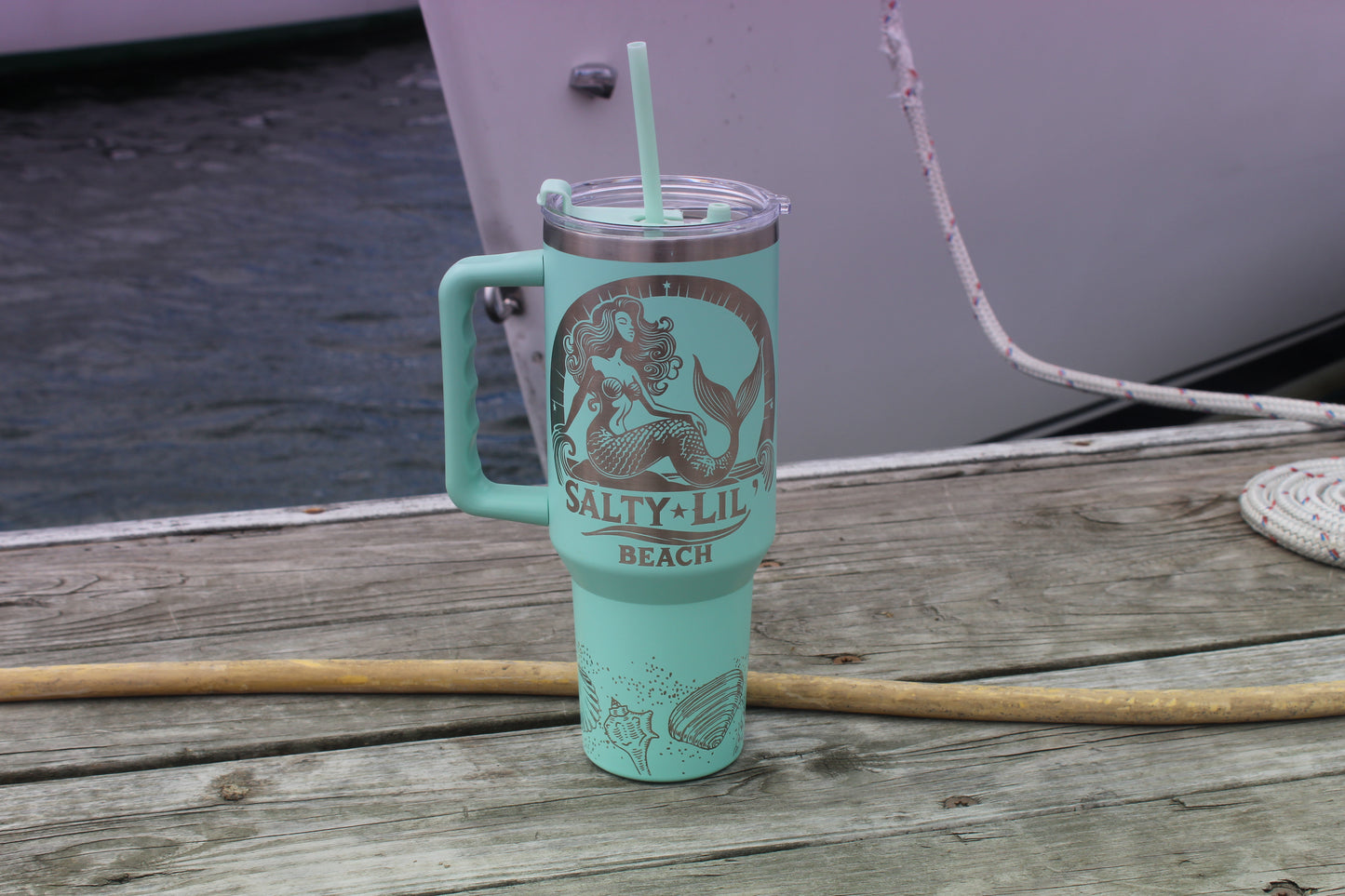 Salty Lil Beach – 40oz Teal Stainless Steel Tumbler