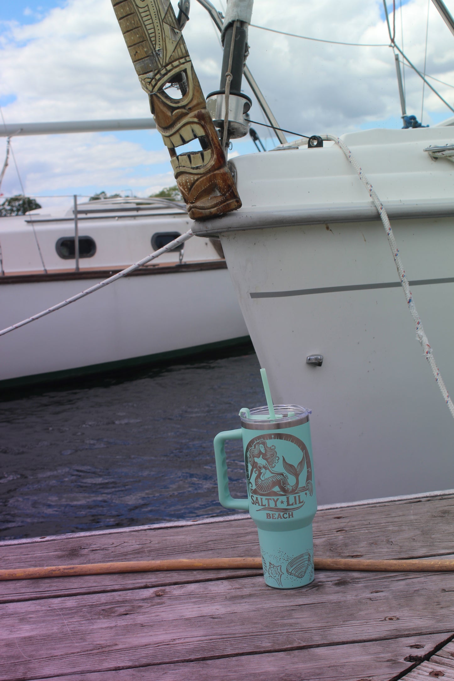Salty Lil Beach – 40oz Teal Stainless Steel Tumbler