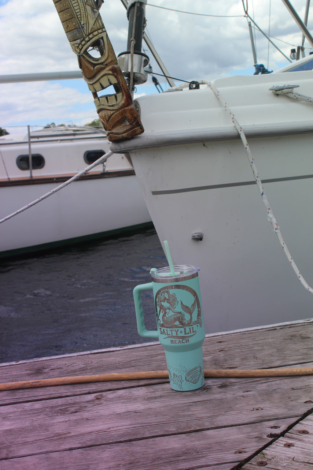 Salty Lil Beach – 40oz Teal Stainless Steel Tumbler