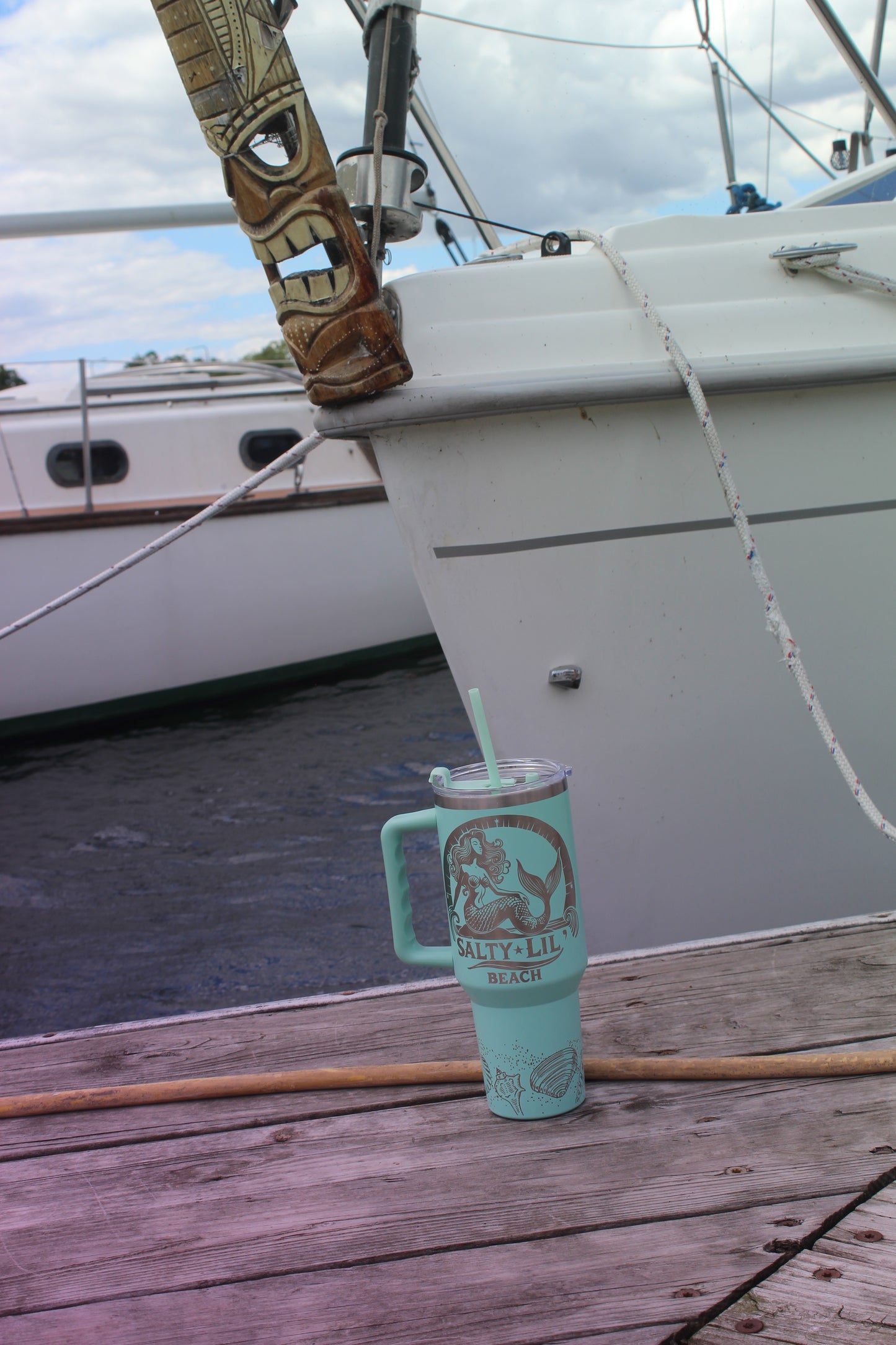 Salty Lil Beach – 40oz Teal Stainless Steel Tumbler