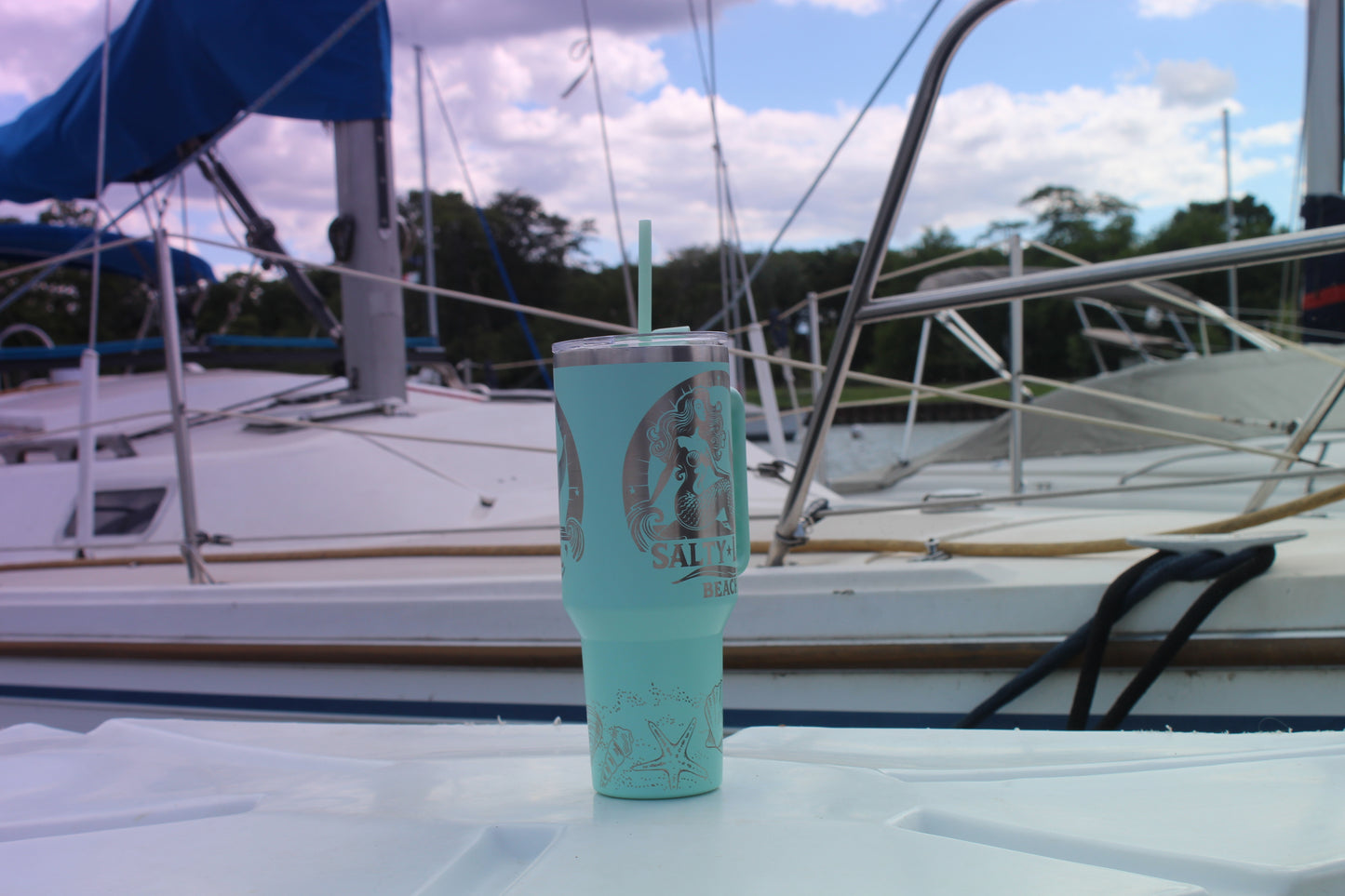 Salty Lil Beach – 40oz Teal Stainless Steel Tumbler