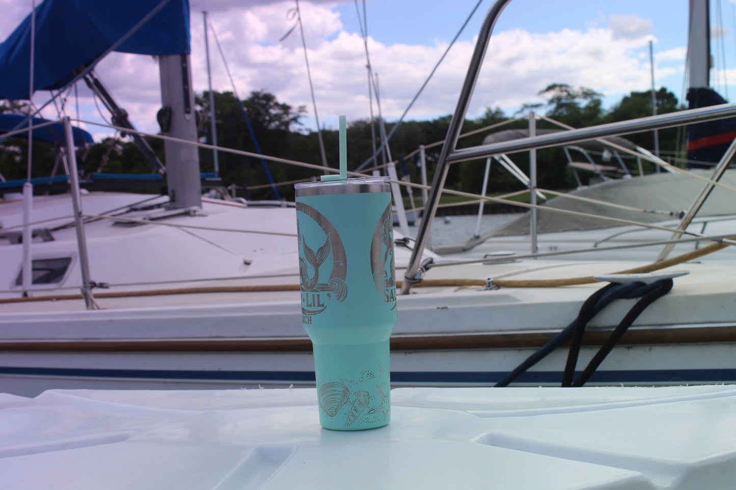 Salty Lil Beach – 40oz Teal Stainless Steel Tumbler