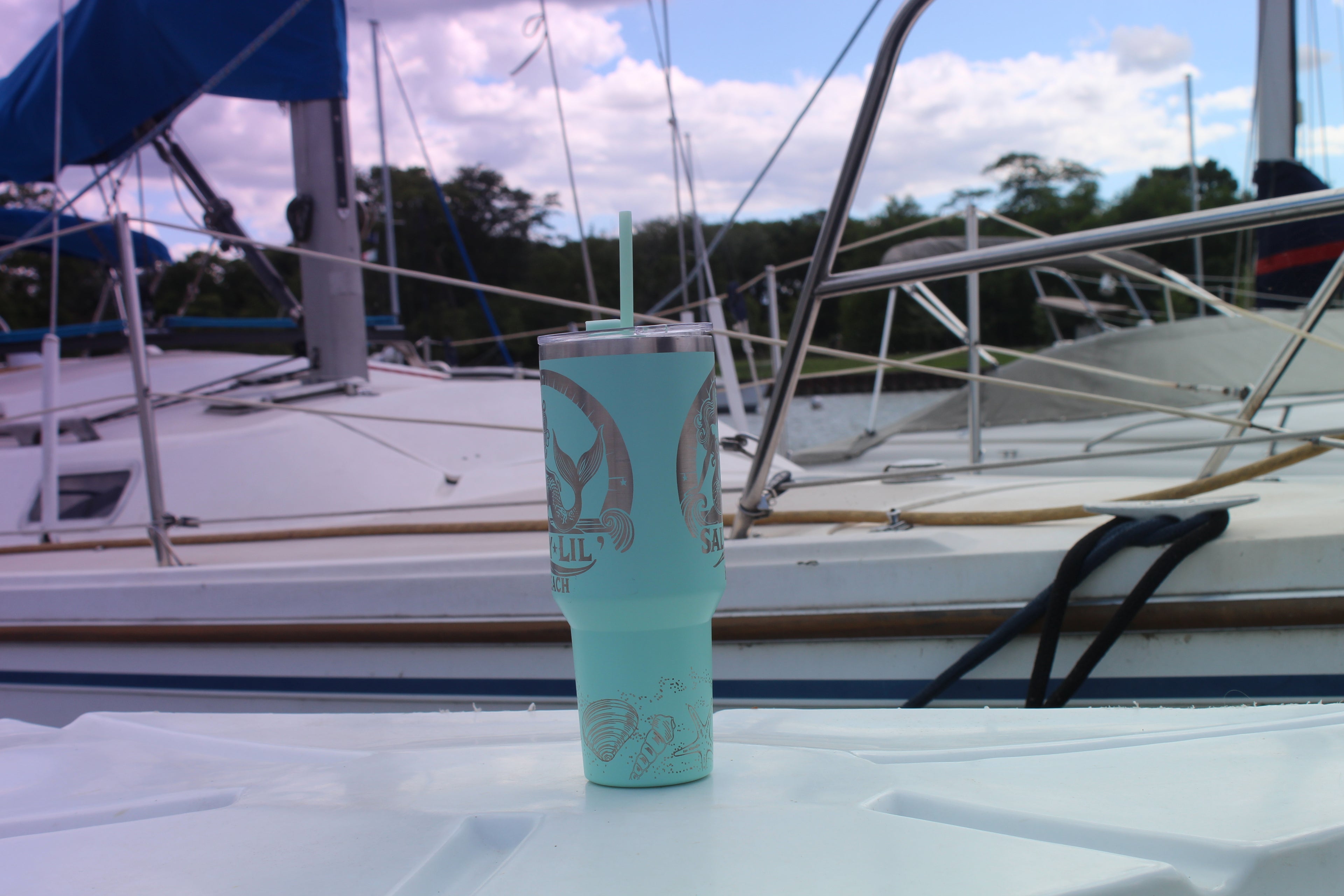 Salty Lil Beach – 40oz Teal Stainless Steel Tumbler