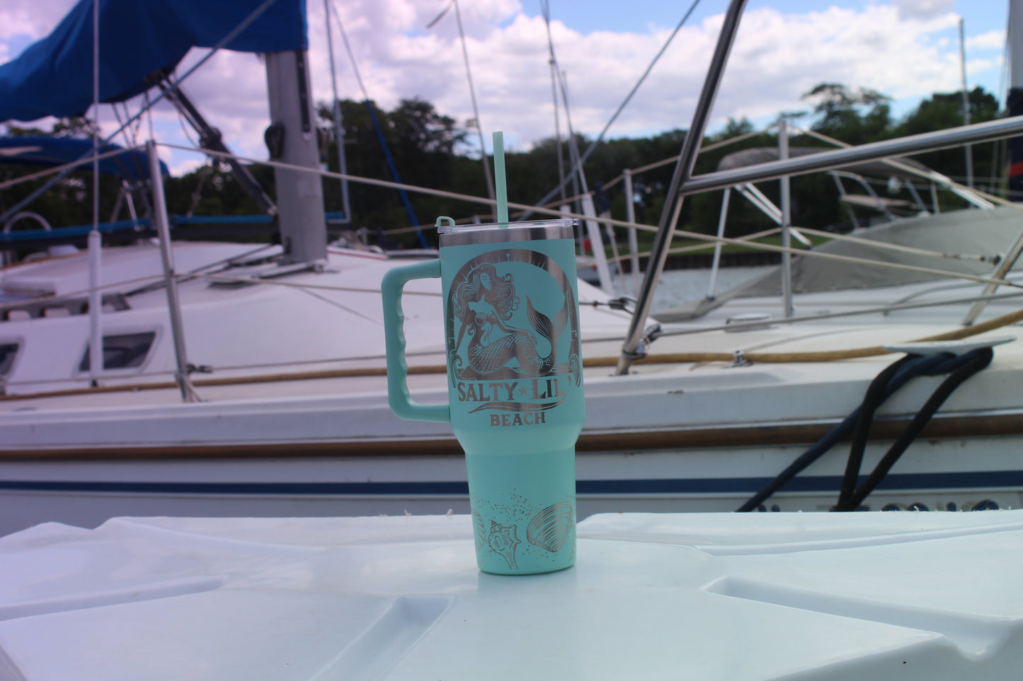 Salty Lil Beach – 40oz Teal Stainless Steel Tumbler