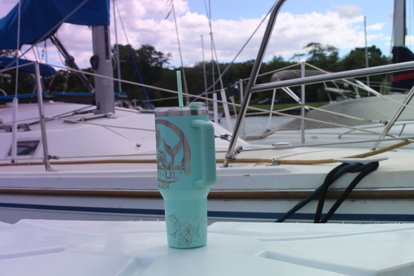 Salty Lil Beach – 40oz Teal Stainless Steel Tumbler