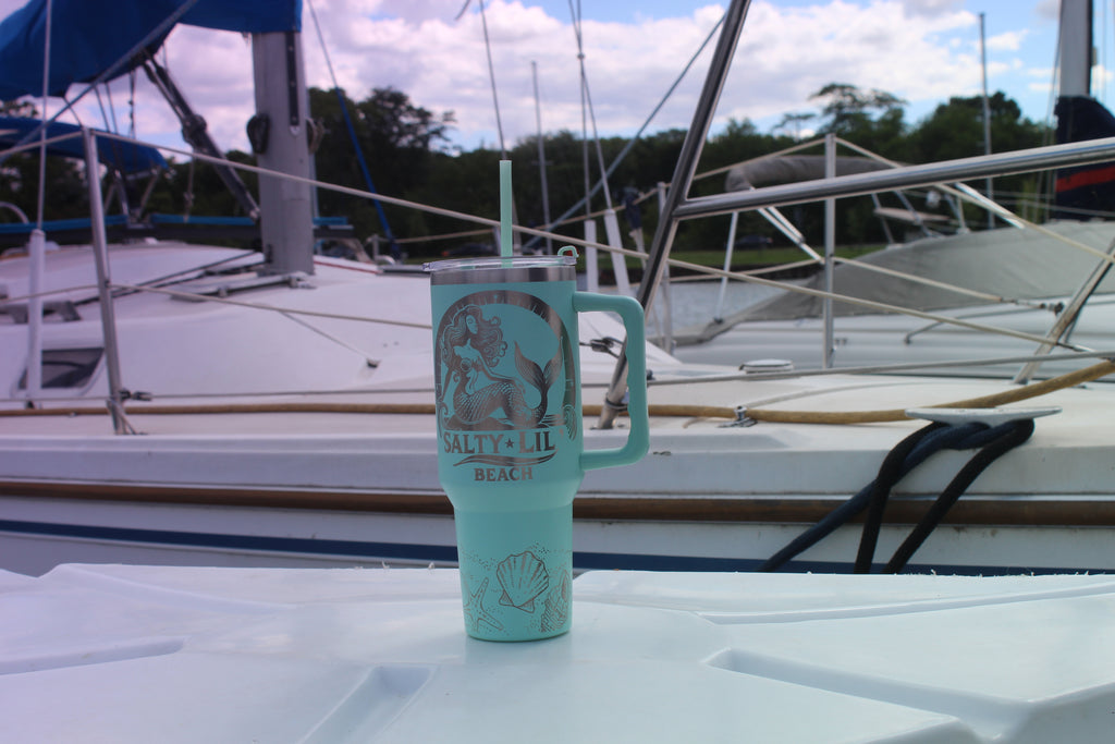 Salty Lil Beach – 40oz Teal Stainless Steel Tumbler