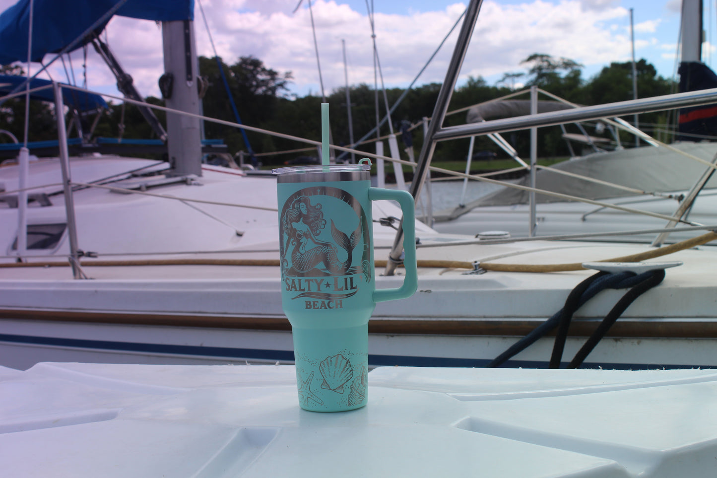 Salty Lil Beach – 40oz Teal Stainless Steel Tumbler