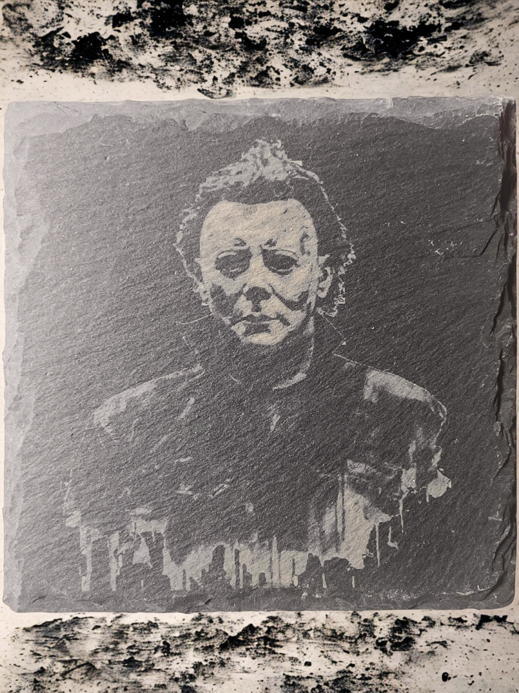 Midnight Terrors: Slate Coaster Set of 4 with Wooden Stands