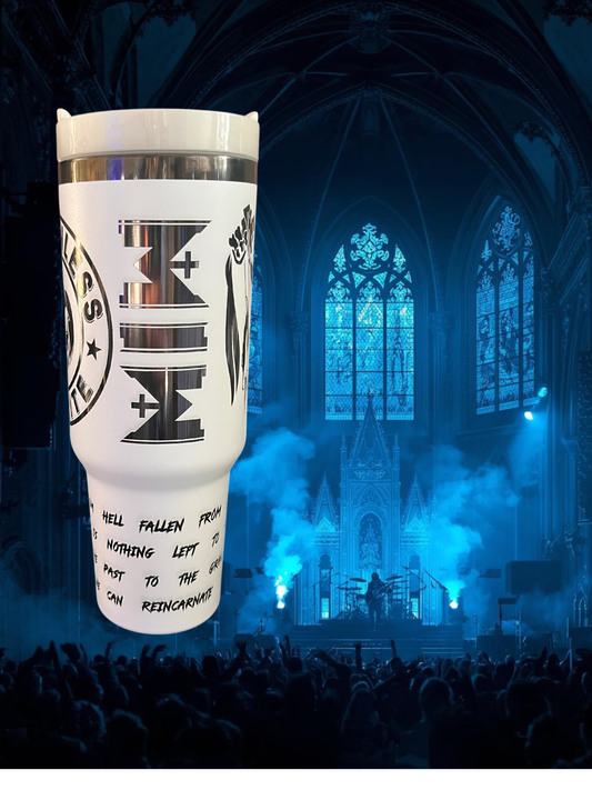 40oz Motionless In White Band Tumbler - Custom Design with Logo and Song Lyrics
