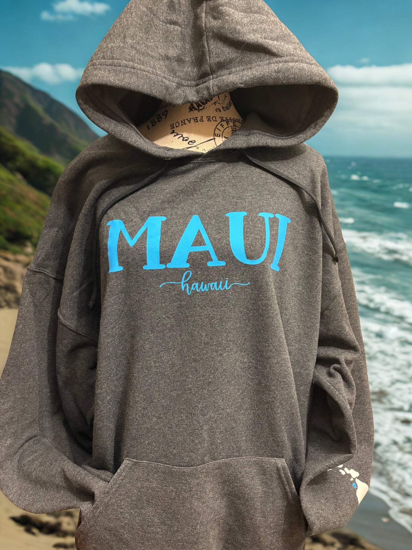 Escape to Paradise: Maui Dreamin' Grey Unisex Hoodie