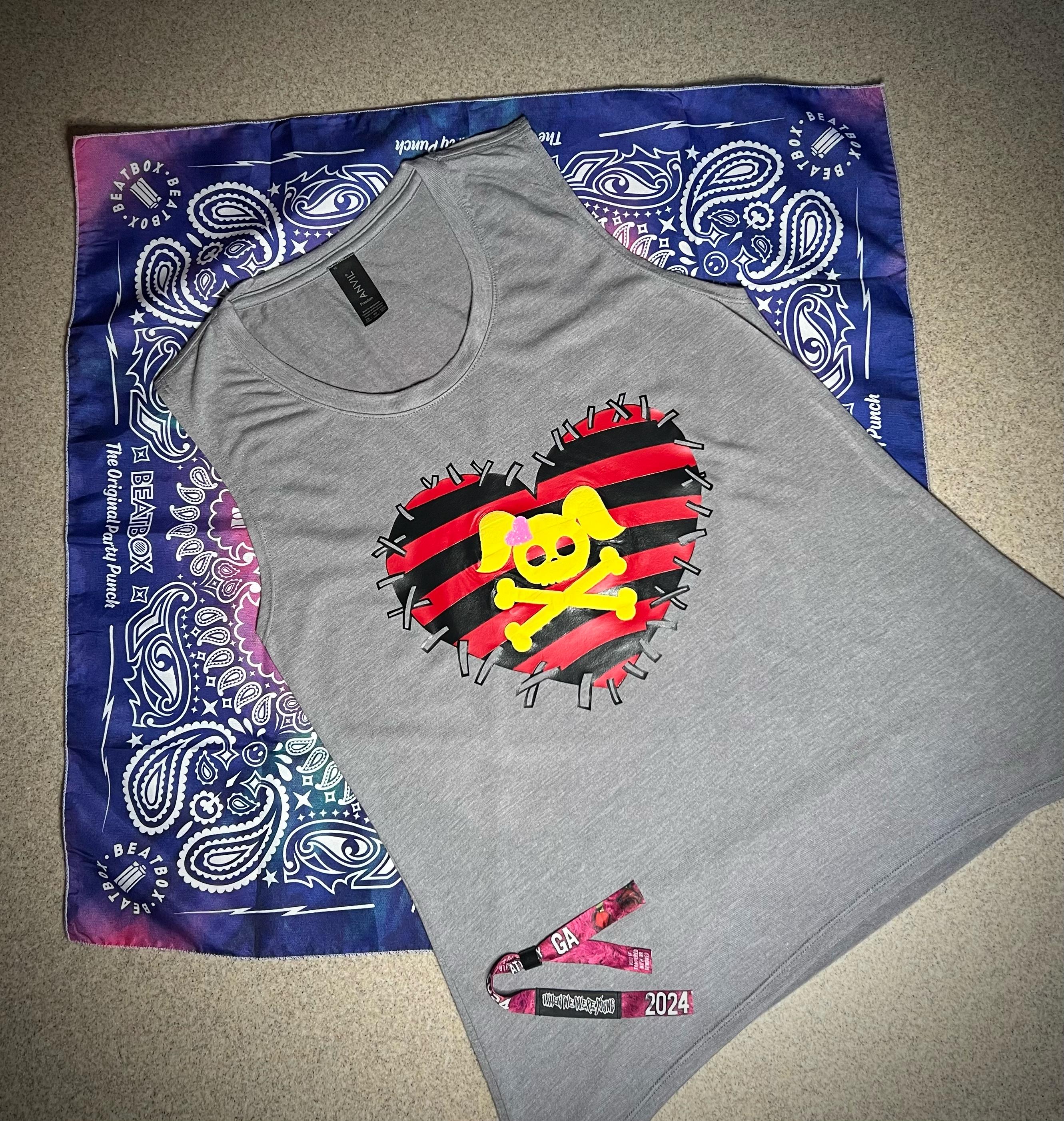 Y2K Scene Fashion | Emo Heart & Skulls Tee | Unique Gothic SVG for Edgy Fashion | Perfect Gift for Her