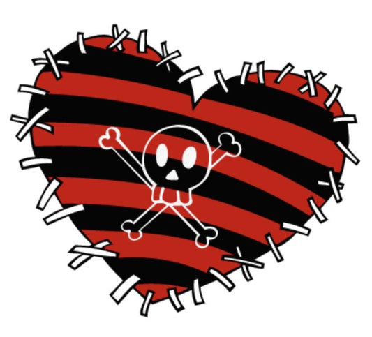 Y2K Scene Fashion | Emo Heart & Skulls Tee | Unique Gothic SVG for Edgy Fashion | Perfect Gift for Her