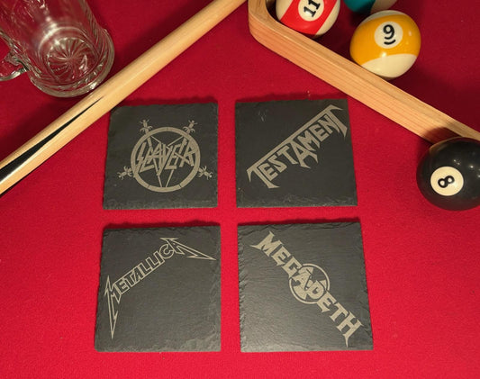 Custom Engraved Slate Coaster - Personalized Natural Stone Drink Coasters for Weddings, Home Bar Decor & Gifts