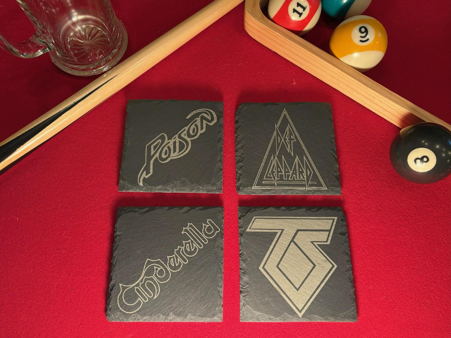 Custom Engraved Slate Coaster - Personalized Natural Stone Drink Coasters for Weddings, Home Bar Decor & Gifts