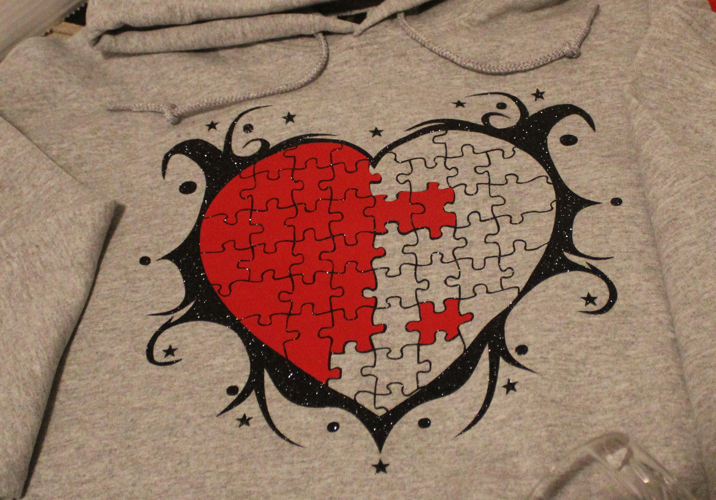 Valentine Heart Couples Puzzle SVG, Unique Heart Design for DIY Craft Projects, Perfect Gift for Him & Her