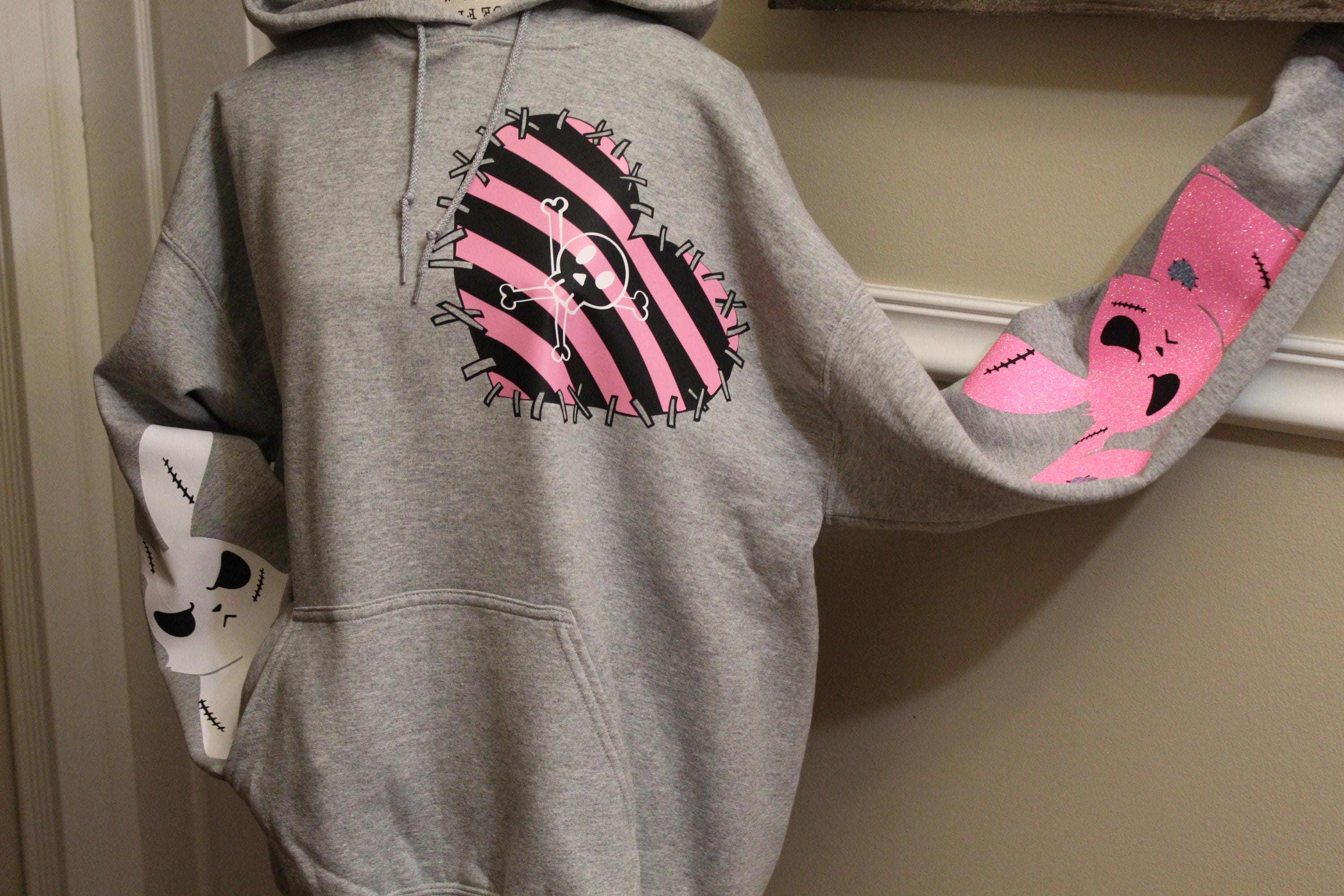 Emo Bunny Hoodie | Cute Hooded Sweatshirt for Teens & Adults | Trendy Pastel Aesthetic Apparel | Perfect Gift for Bunny Lovers